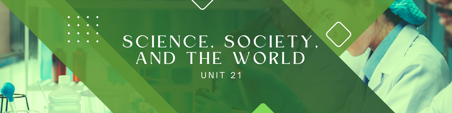 Unit 21: Science, Society, and the World Banner